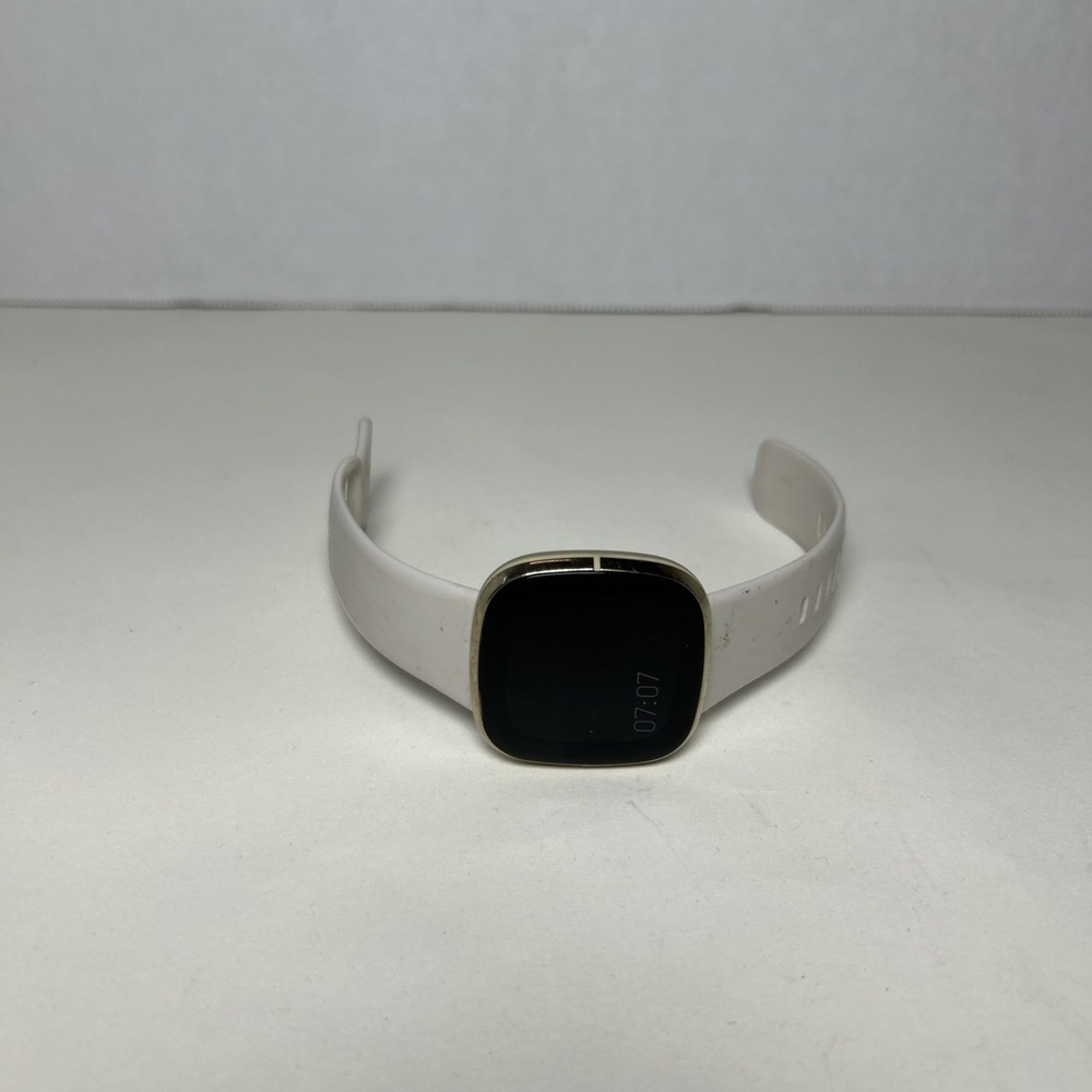 Fitbit Sense Smartwatch - Gold Case Lunar White Band Biometric Smartwatch